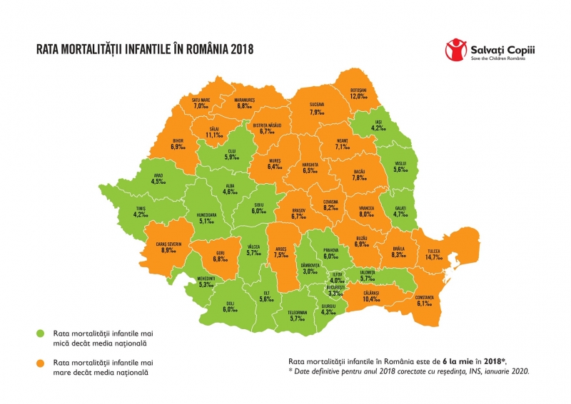 Harta mortalității infantile: Unde mor mai mulți nou-nascuți și care sunt cauzele