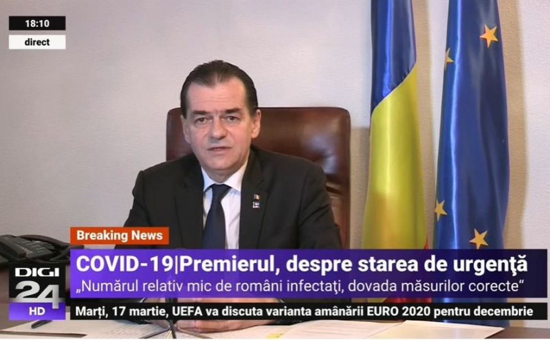 Premierul Orban face din autoizolare un apel către români: De acum, limitarea epidemiei COVID-19 depinde de fiecare cetățean